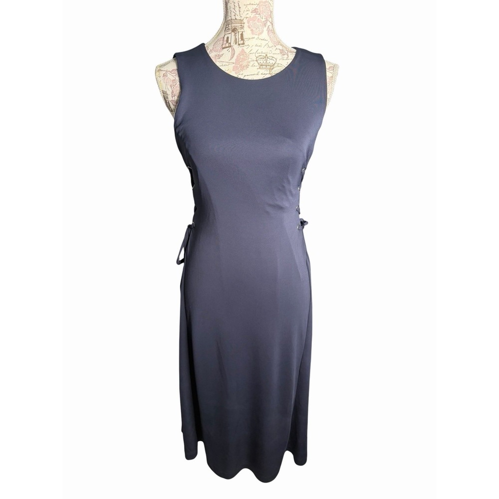 Ann Taylor Side Tie Navy Blue Dress Xs Tall NWT $129